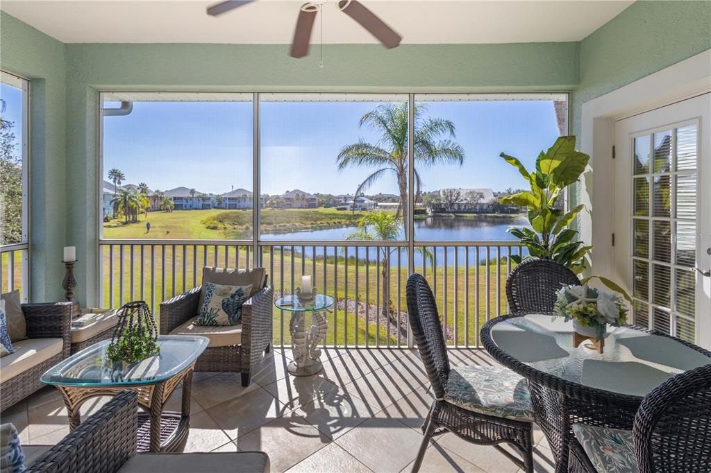 Lanai with a beautiful view to soak in the sun or watch the beautiful sunsets.