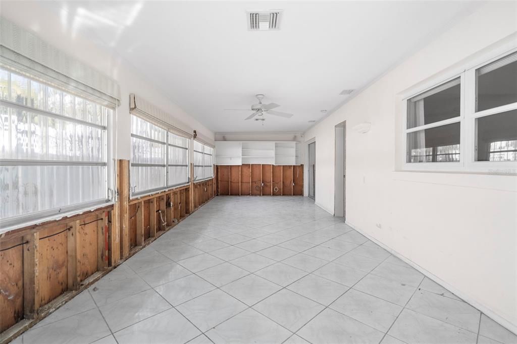 Florida sunroom at rear of house