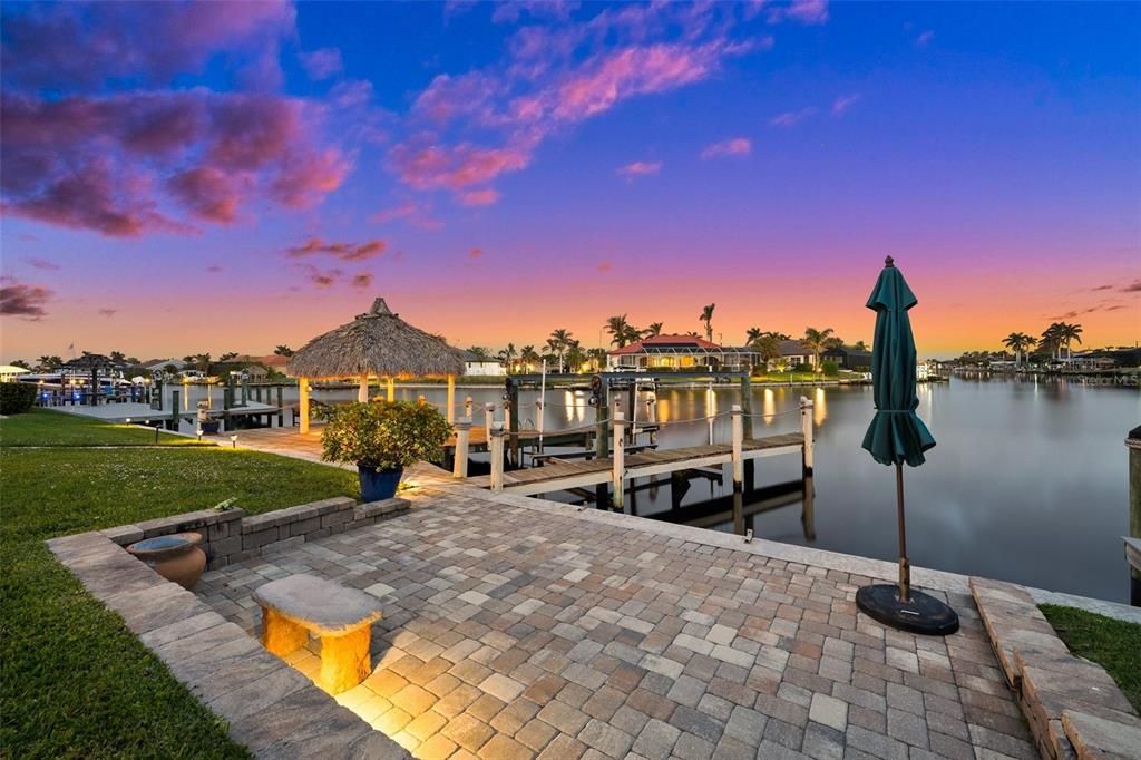 Evening View of the Paver Patio on the Water