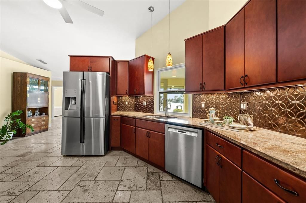 Kitchen with Copper Backsplash