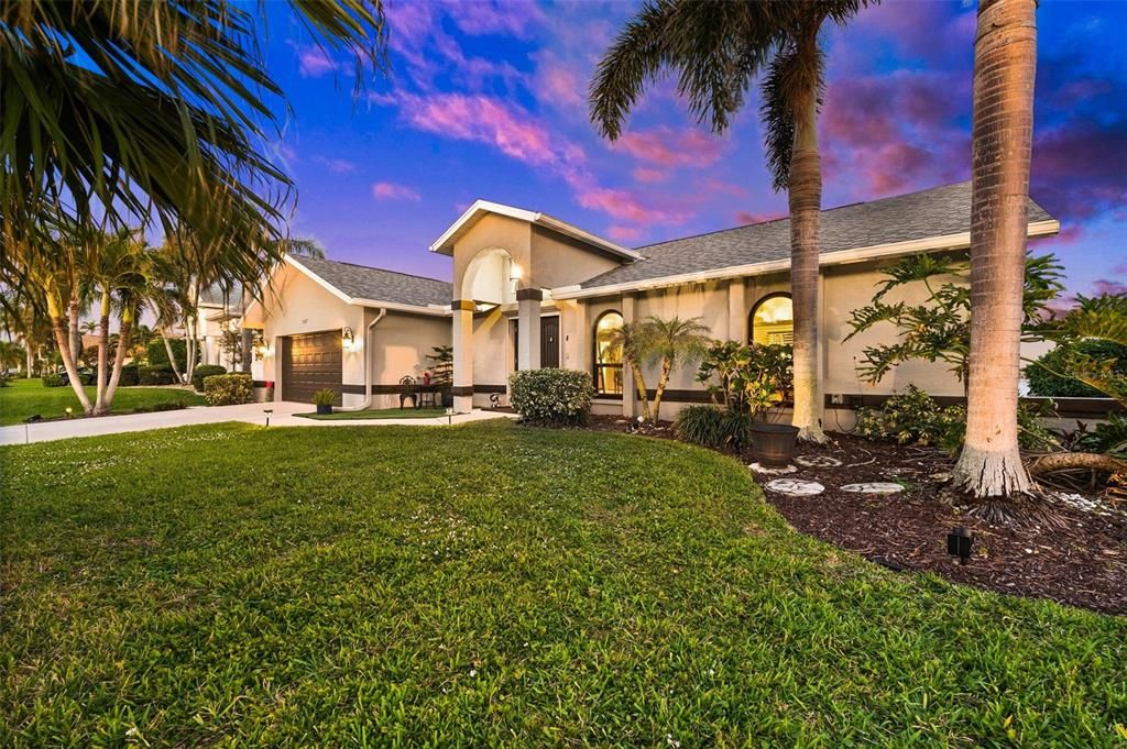 Evening View of the Front of the house