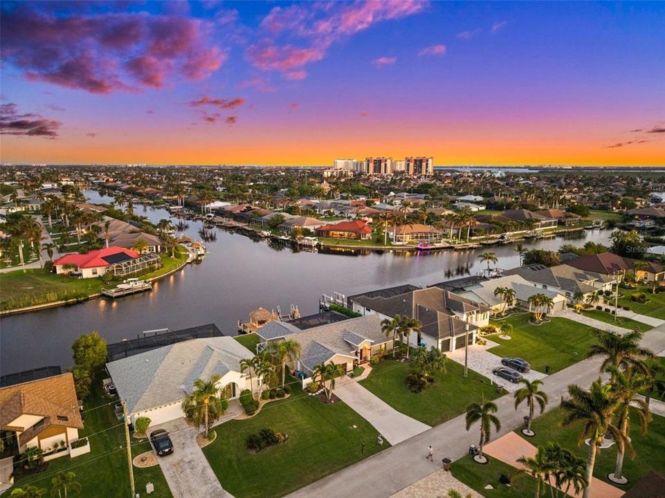 Aerial Evening View