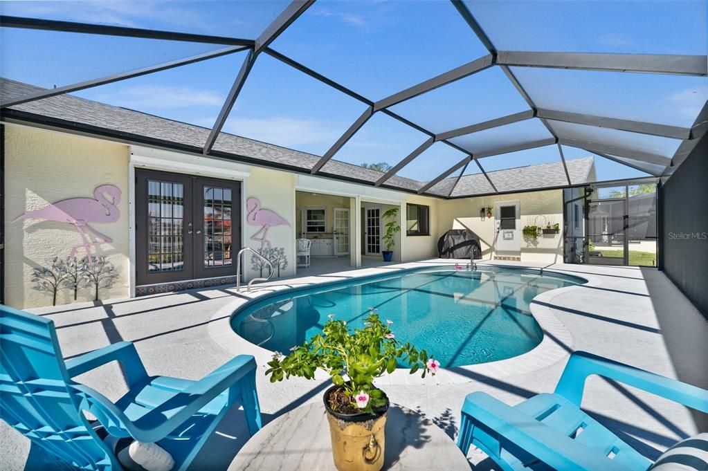 Looking from the Pool toward the Covered Lanai