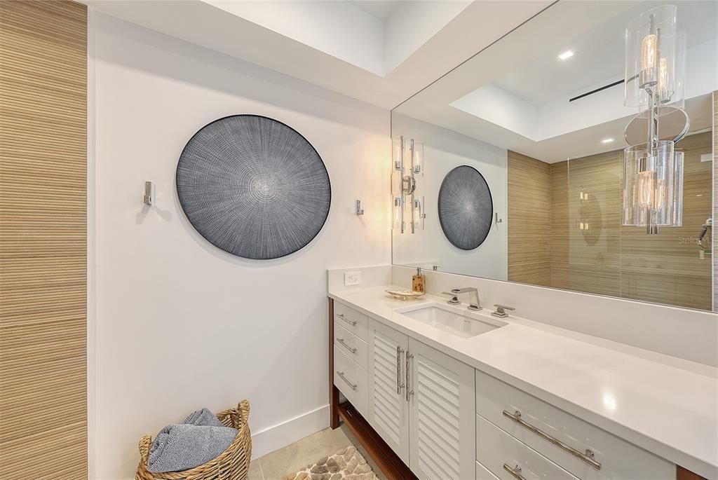 Guest bathroom #2, quartz, porcelain finishes w/ separate water closet