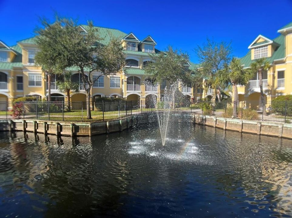 Water feature provides tranquil ambiance