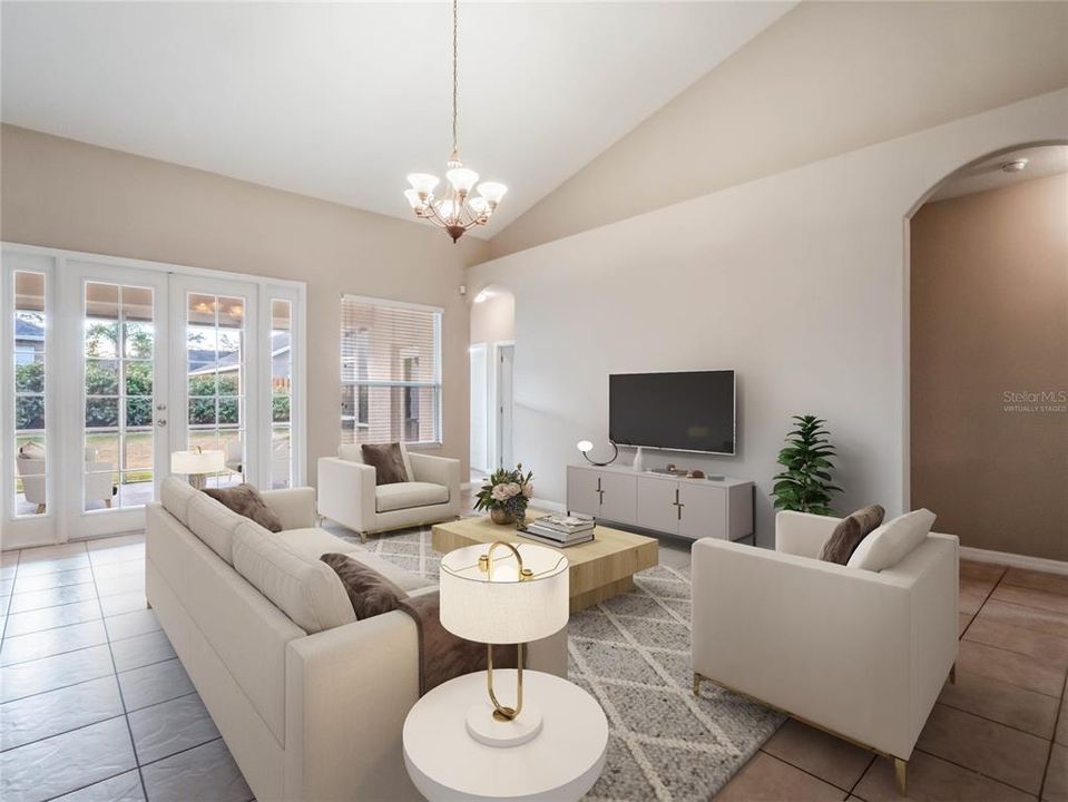 LIGHT & BRIGHT FAMILY ROOM. Virtually Staged.