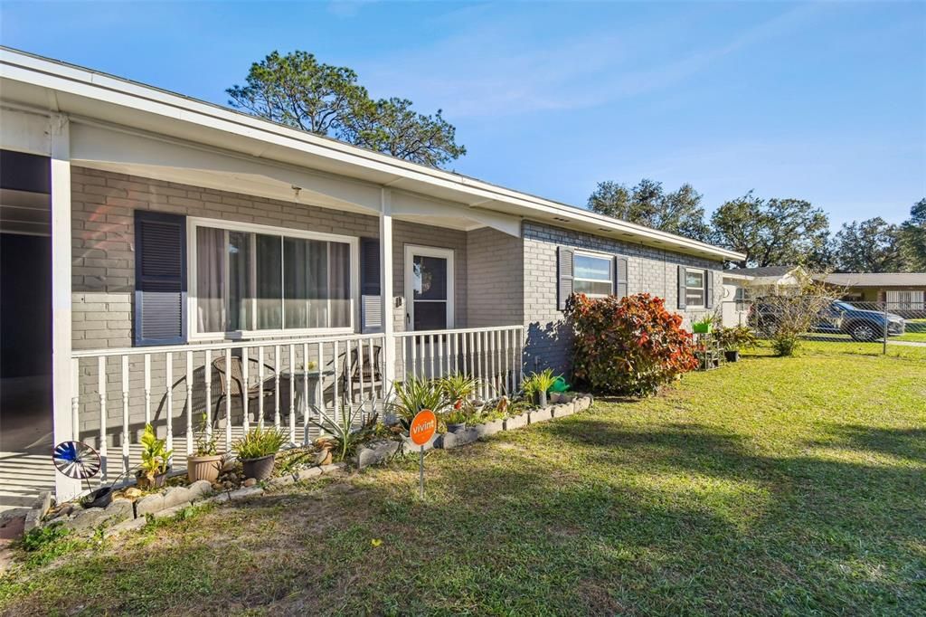 Front porch and front door access.