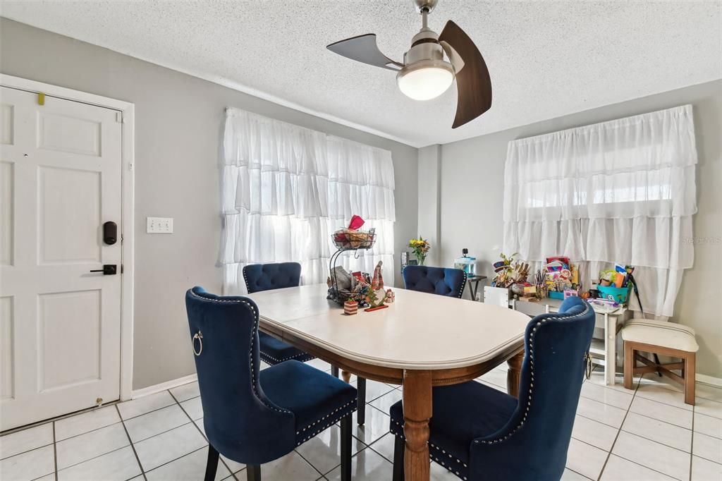 View of Dining room and front door access.