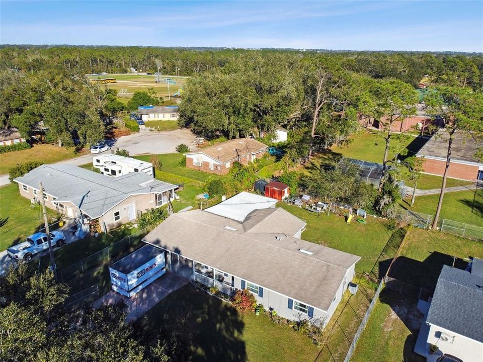 Aerial view of the home.