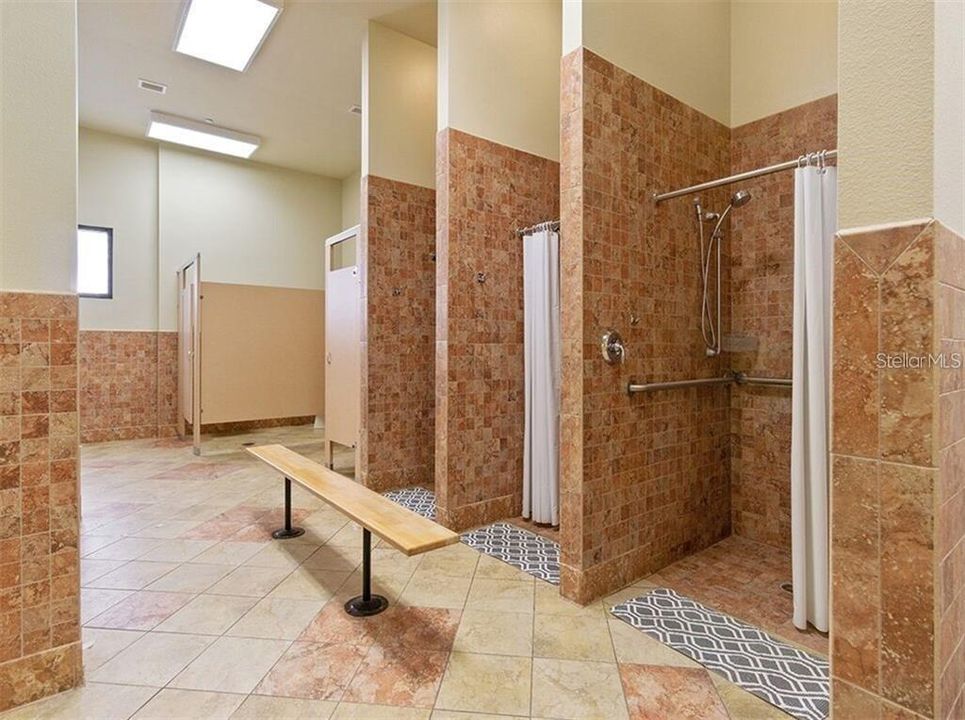 showers lockers restroom for gym and pool area