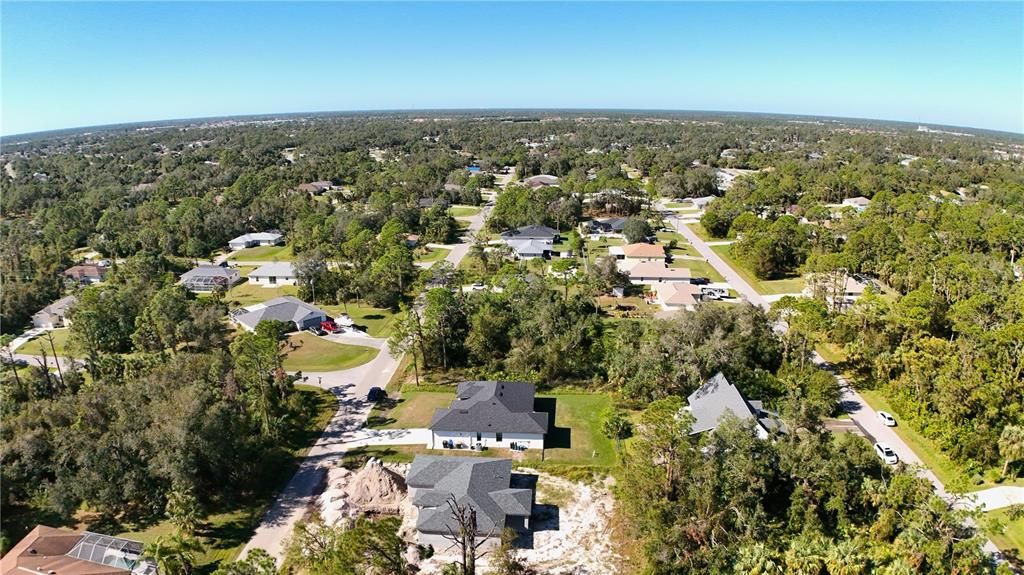 Overview of the area, looking up Windsong Ave.