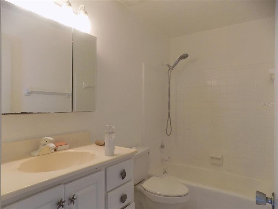 One bath in both units. Light and bring.