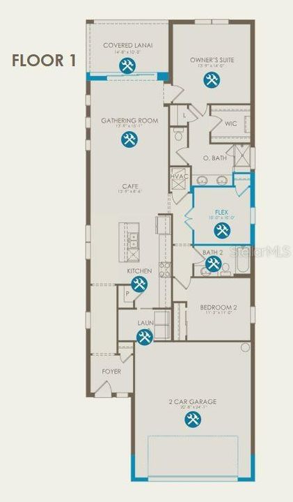 Floor plan with structural options selected