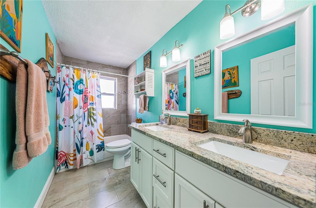 Guest Bath With Newer Granite Counter Top