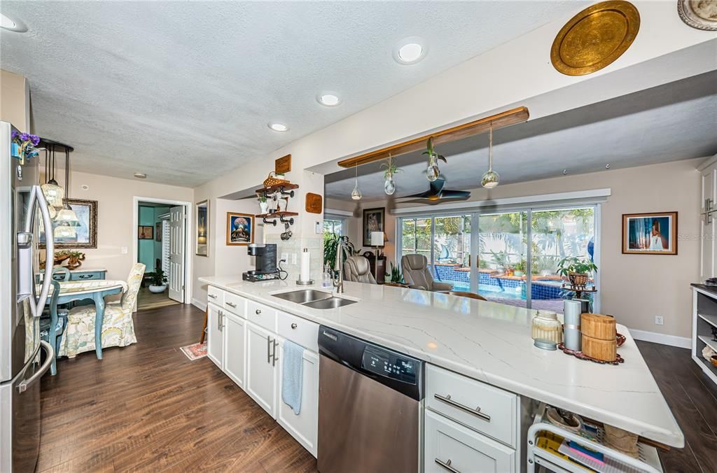 Open Kitchen With a view of the Pool