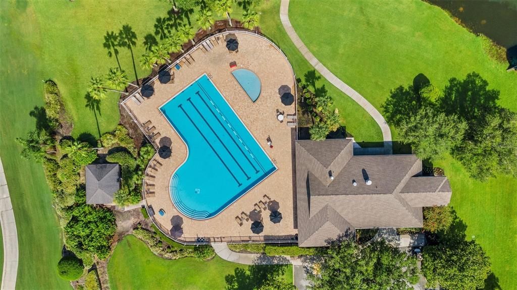 Adjacent to the pools are two locker rooms, tennis pro-shop and deckside grill.