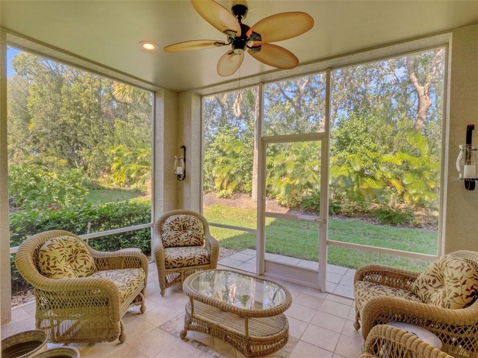 The screen enclosed lanai will quickly become a favorite spot.