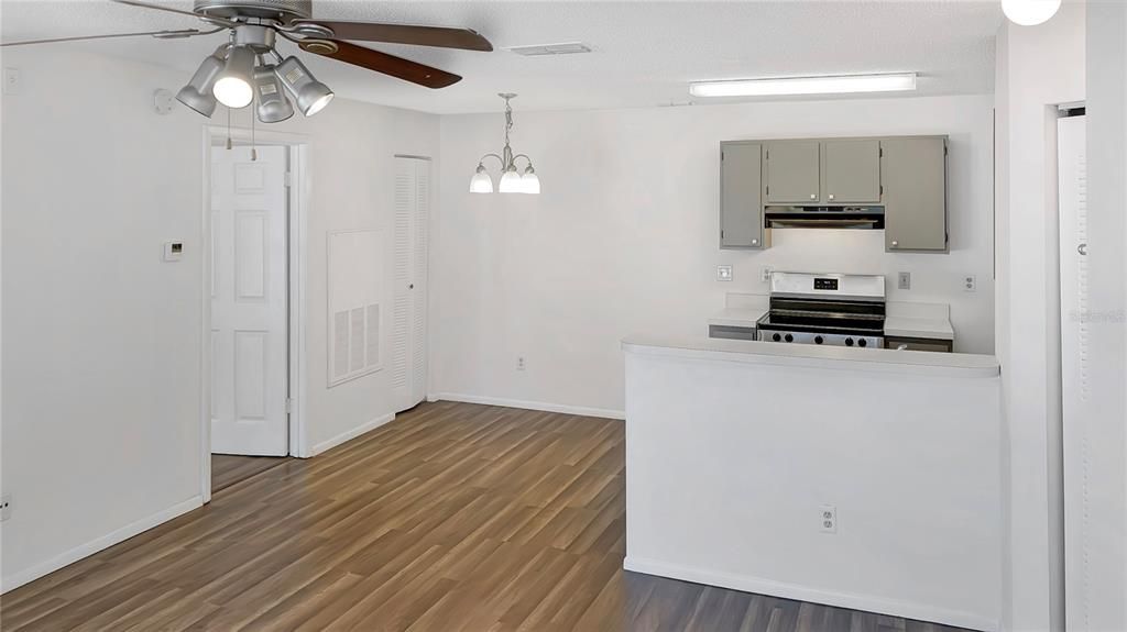 Dining Room & Kitchen as seen from Living Room! !  Brand NEW Central Heat & Air Last YEAR in 2023 AC, New WATER HEATER in 2022!