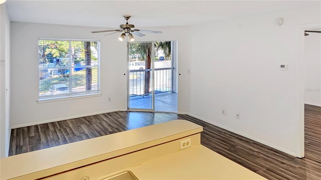 View of Living Room & SCREENED PORCH as seen from Kitchen!