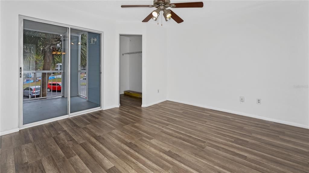 Master Bedroom as seen from Bathroom, looking towards Screened Porch!