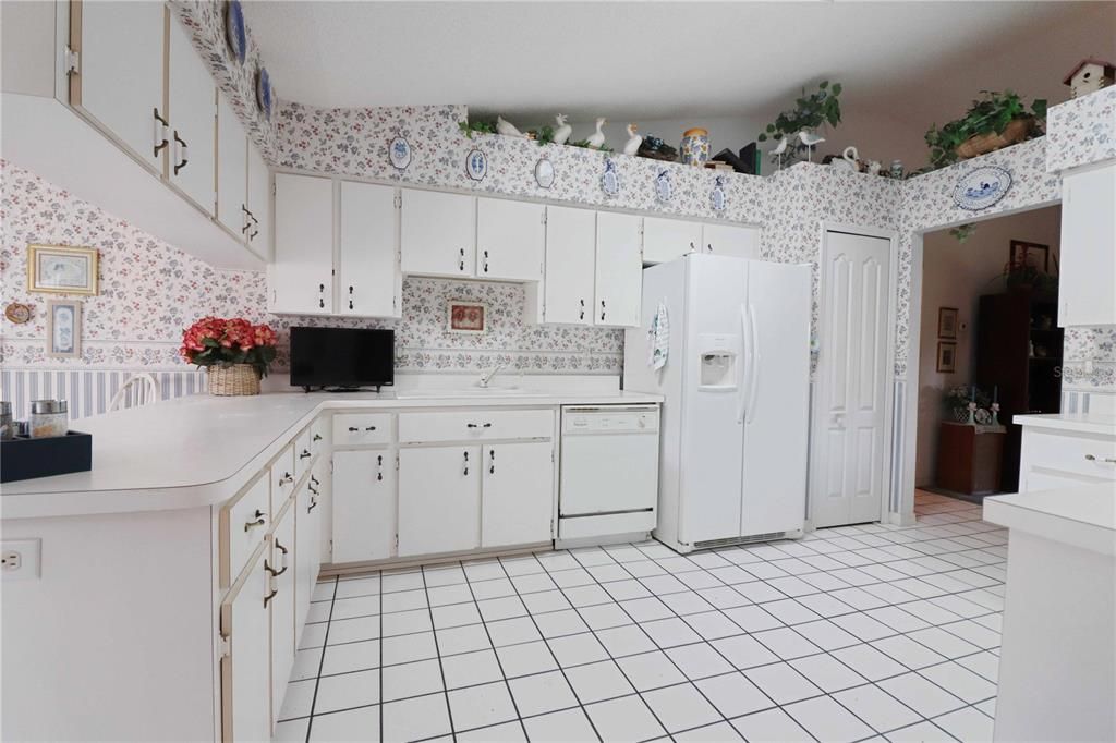 kitchen has a closet pantry