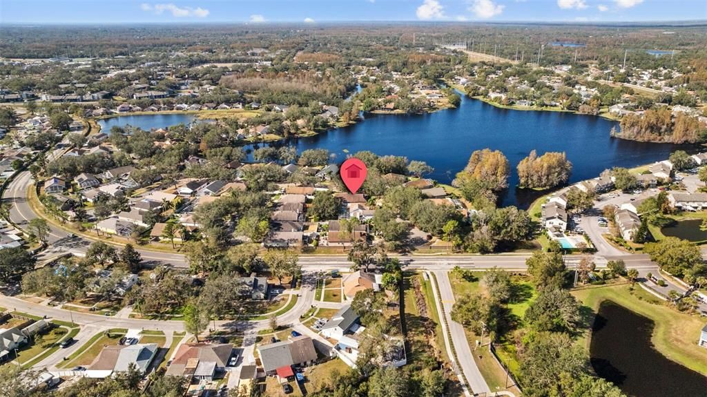 Nearby lake, just across the street