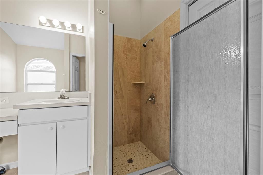 Primary ensuite bathroom with walk-in shower