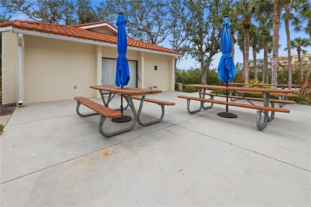 Patio outside clubhouse.