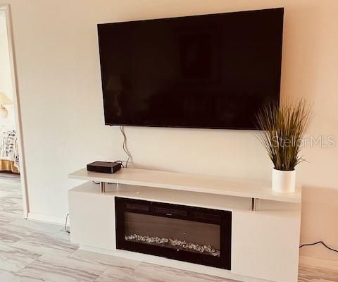 Large Smart TV in licing room