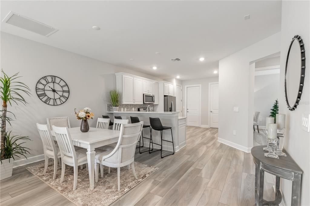 Dining room situated next to the kitchen for easy access