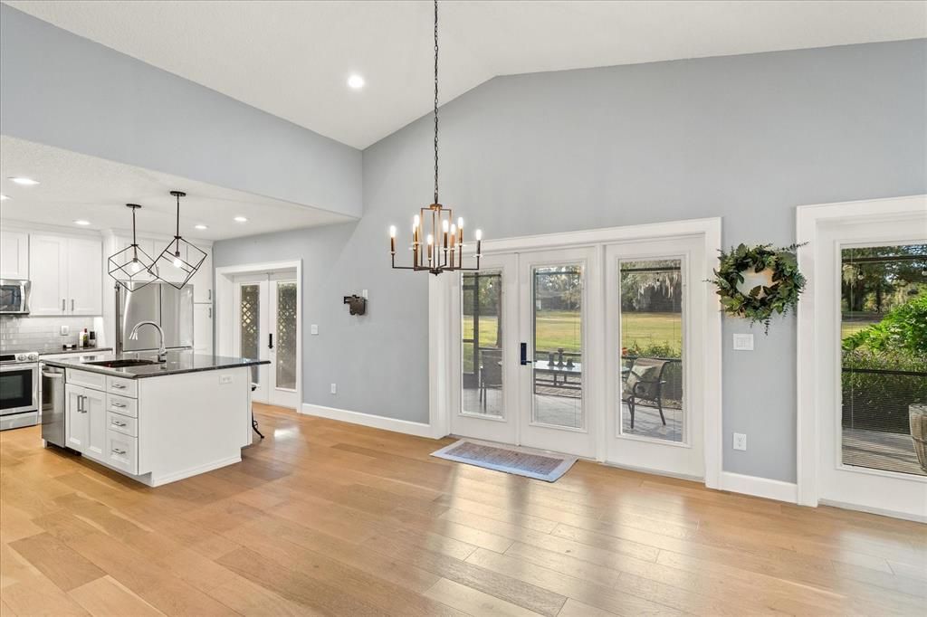 Dining room French doors all open to  screened Patio(lanai)