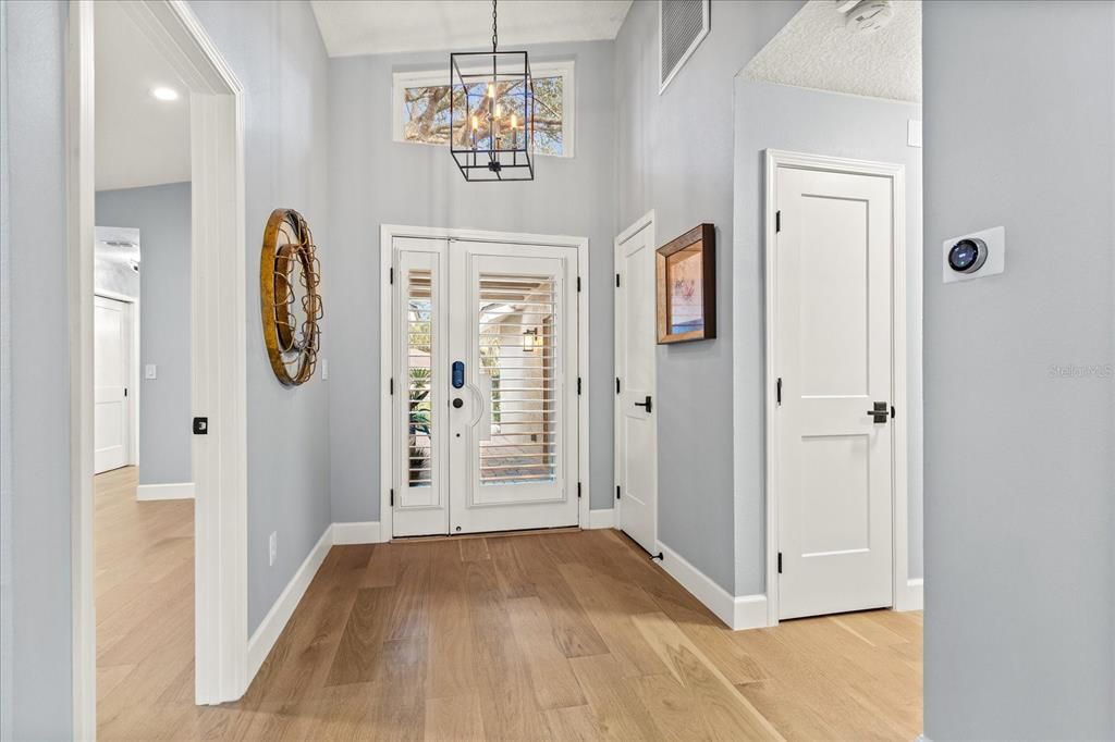 Dramatic transom window for natural light