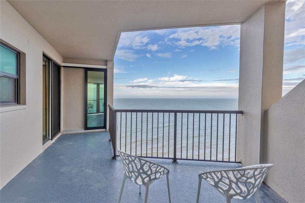 View of  the balcony from the main living area