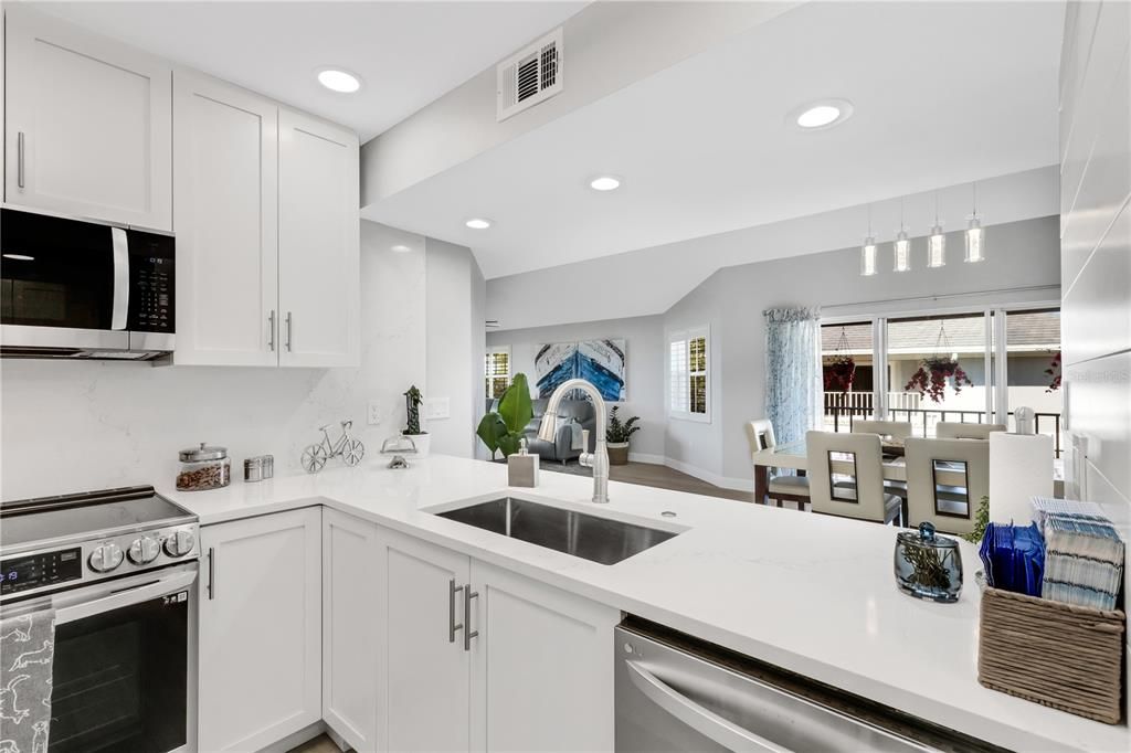 New quartz countertops and backsplash