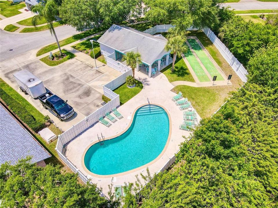 Community center pool and shuffle board