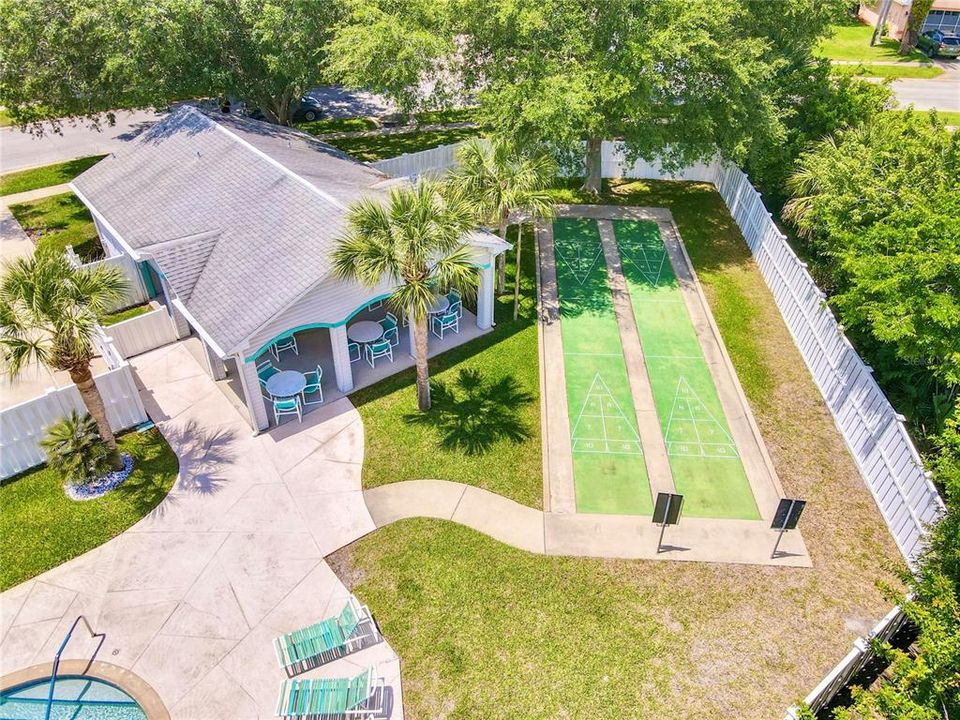 Community center pool and shuffle board