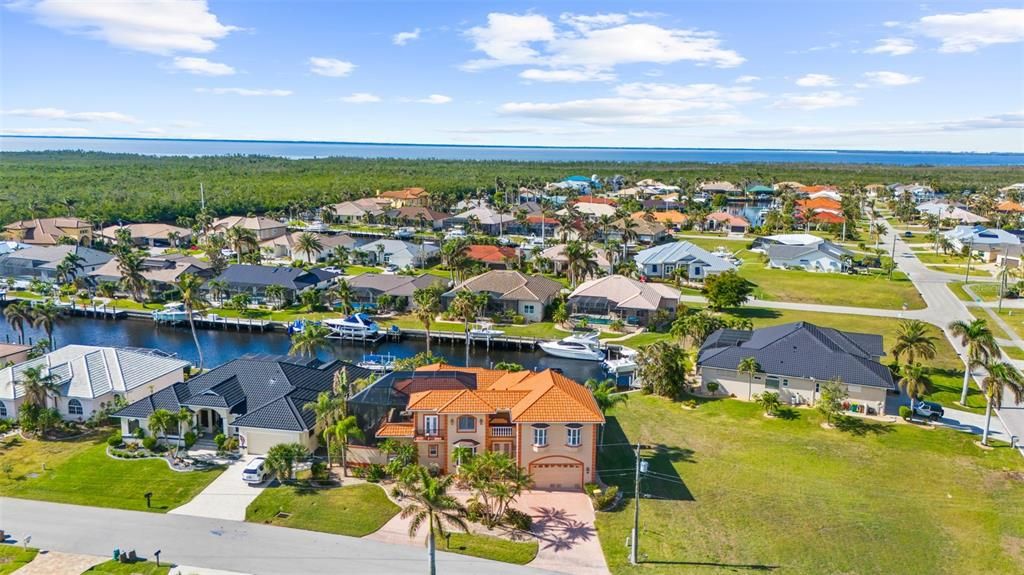 Aerial view of front