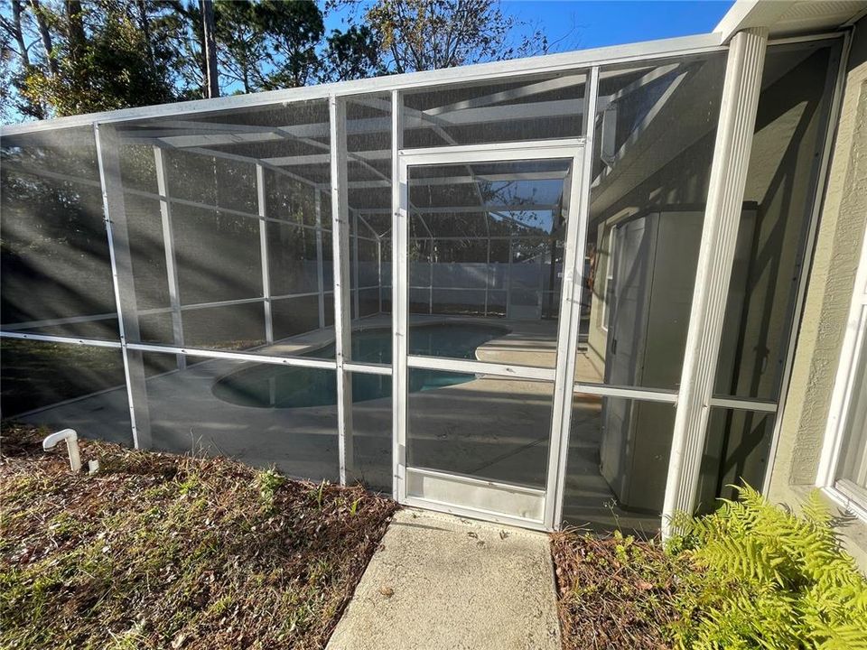 Pool Enclosure from Guest Bathroom Outdoor Entrance