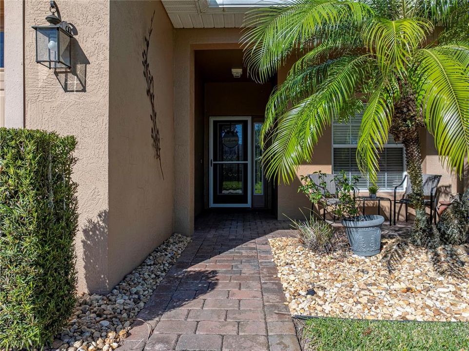 Paver sidewalk to front door