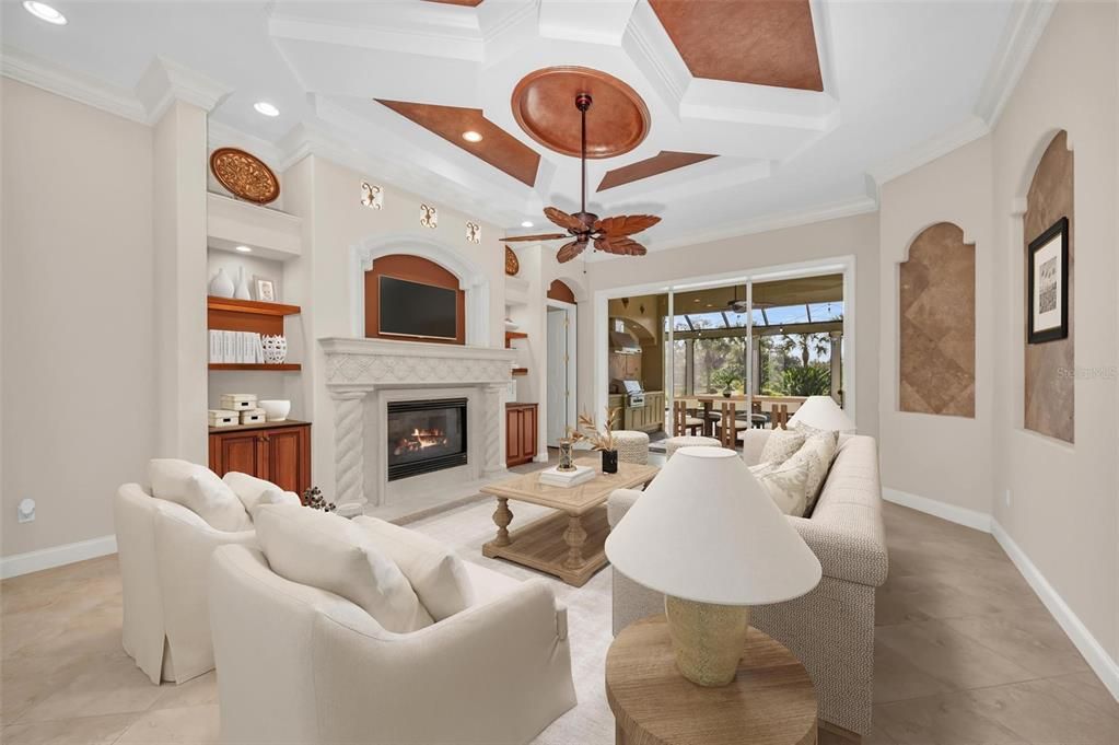 Formal Living Room with view of entry to master suite