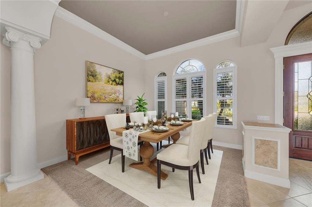 Front Entry foyer with view into living toom