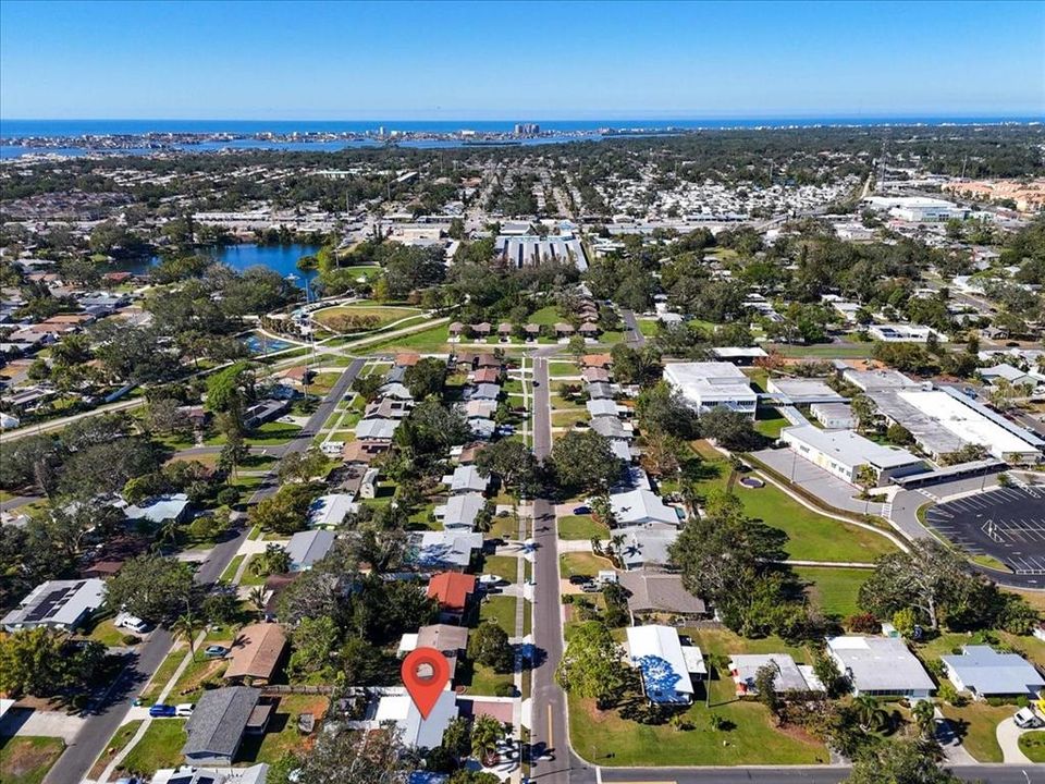 Pinellas Trail at the end of the block, and Blossom Lake Park with walking paths and exercise equipment.  Nice mature landscaping thru the neighborhood.  Non flood zone