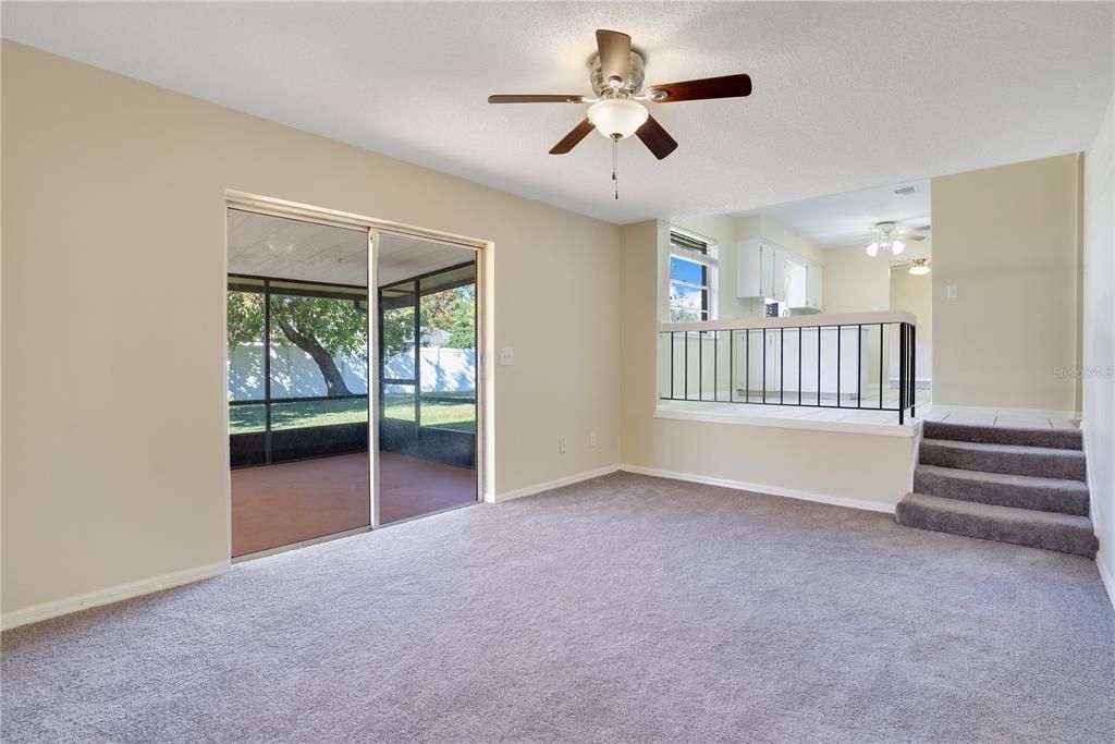 Family Room connecting to screened in porch