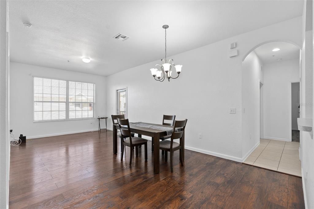 Living room and dining room