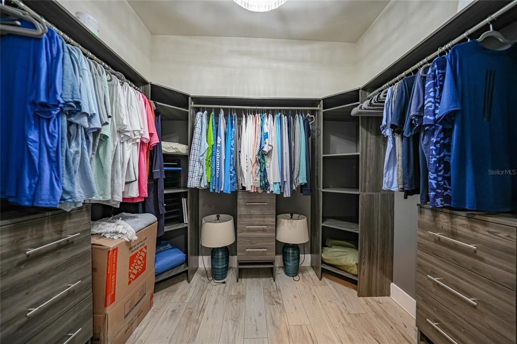 Very large walk-in master closet.