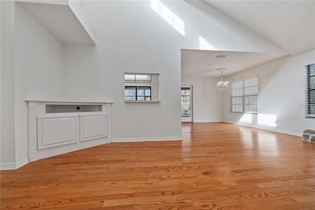 Living Room with high ceilings