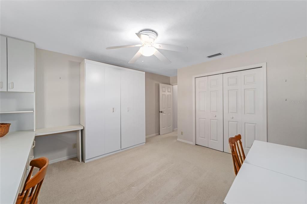 Murphy Bed, Built in storage, Full Bedroom closet, AND Two Country Views through Windows.