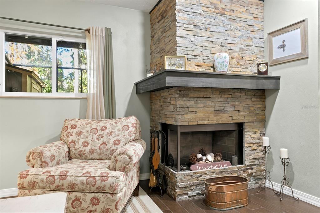 Stone Fireplace