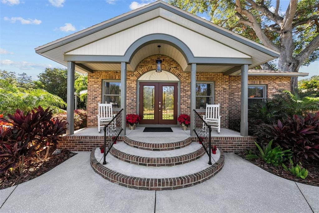 View of front entrance with covered portico