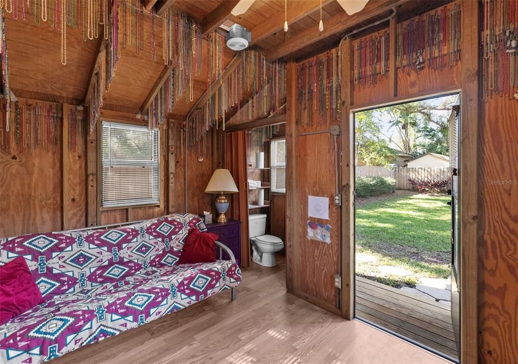 Clubhouse with wood flooring and half bath